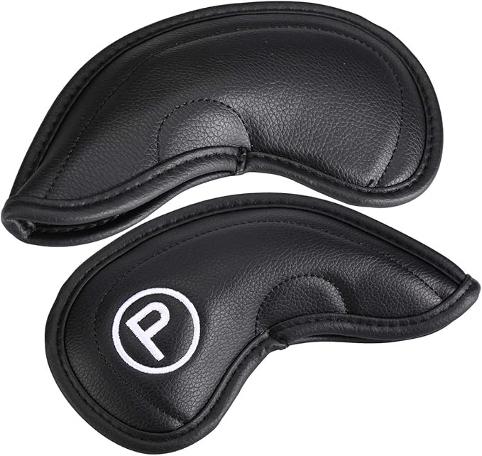 Golf Irons Club Head Covers, Golf 10pcs Set Thick PU Leather Waterproof Head Covers with Number Tag 3-9/A/P/S Fit Most Irons Club