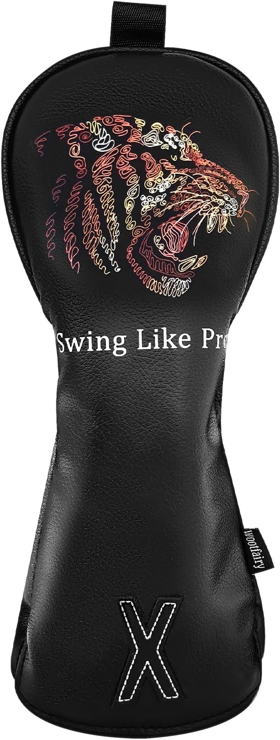 Golf Club Cover for Driver Fairway Wood Hybrid Mallet Putter Cover, Wootfairy Golf Club Headcovers Waterproof Leather White Accessories Compatible with Taylormade Odyssey and More Brand