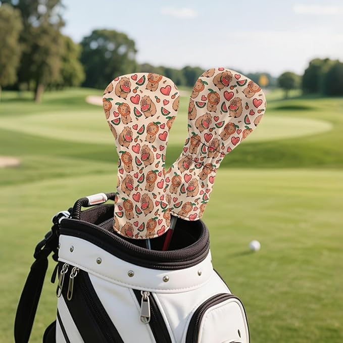 Golf Club Head Covers for Club Protective, Waterproof PU Leather Driver Fairway Wood Hybrid Head Cover