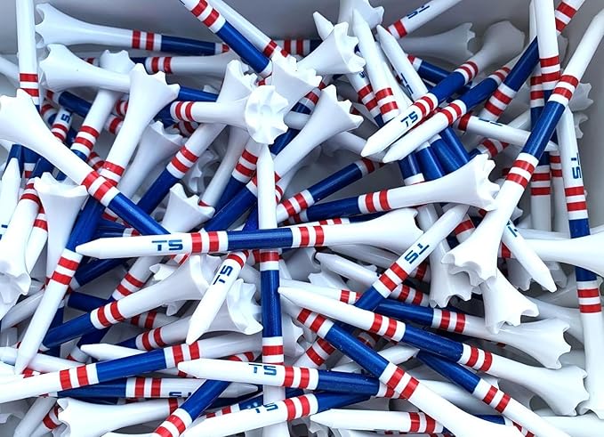 TRUESTRIKE Premium USA Golf Tees – 100-Pack Durable 3¼" / 2¾" Plastic Tees – Made in USA – Perfect Holiday Golf Gift