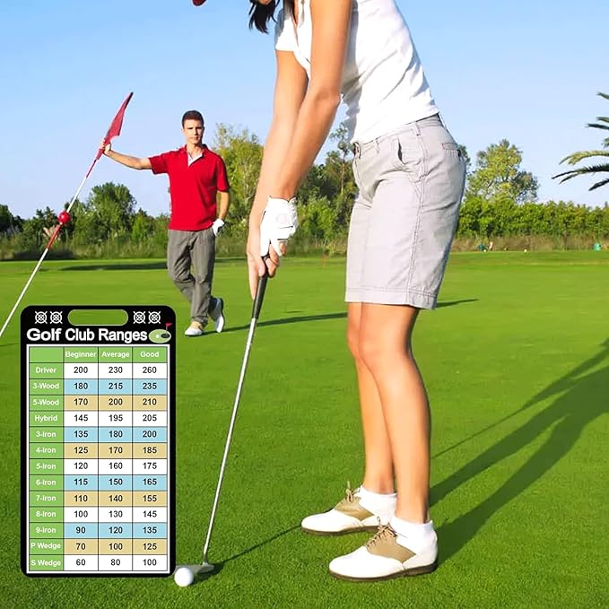 Golf Club Range Chart Card 2 x 3.5 inch Golfers Quick Reference Distance Card Golf Club Range Estimation Cheat Sheet Golfing Guide Card 10 Pcs