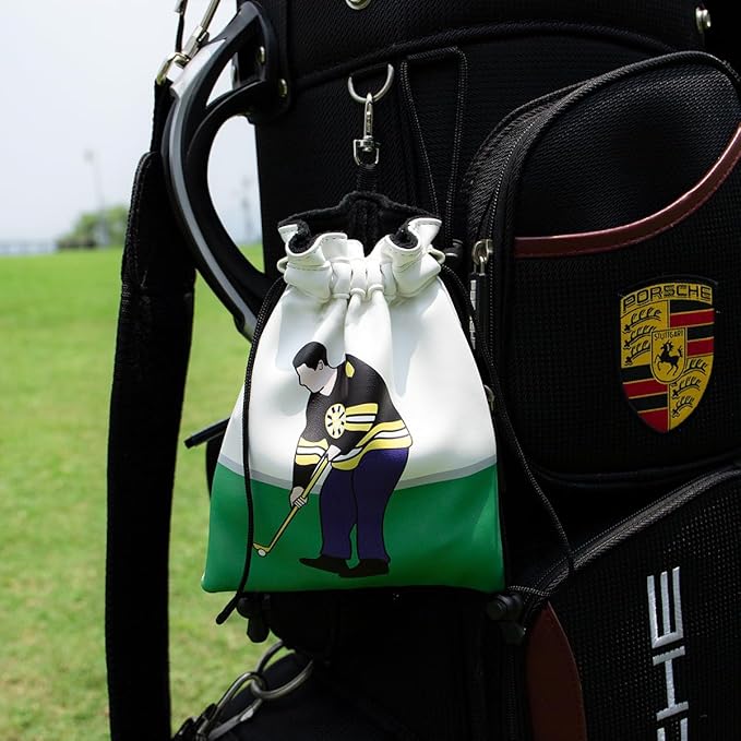 montela golf Valuables Pouch,Golf Bag Pouch with Drawstrings Golf Tee Bag Leather Golf Tee Pouchs for Men Women(Funny)