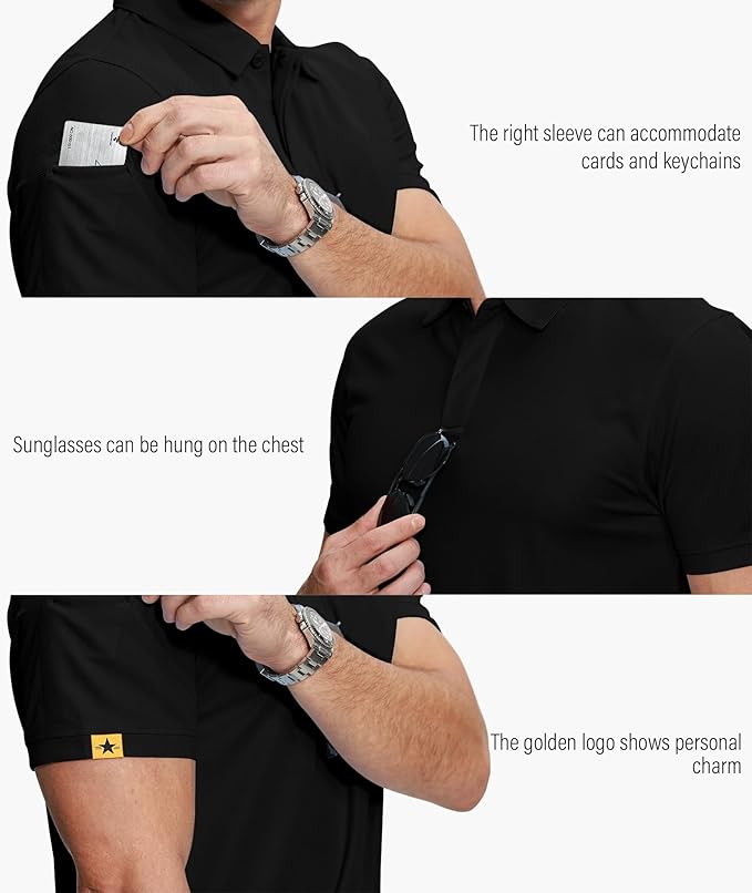 ZITY 5 Pack Mens Polo Shirt Short Sleeve Sports Golf Tennis T-Shirt Moisture-Wicking Summer Shirts