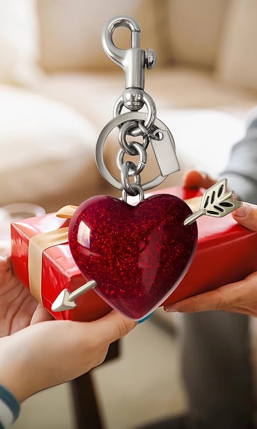 Heart Bag Charm,Cute Bowknot Bag Charm Keyring Heart Keychain Bag Accessories for Women