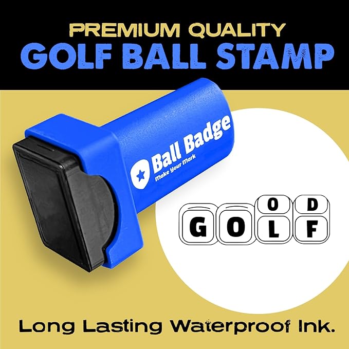 Ball Badge - Golf Ball Stamp (The Golf Series), Golf Ball Marker, Reusable Golf Ball Marking Tool to Identify Golf Balls