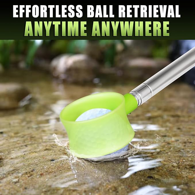 Golf Ball Retriever 9Ft/12Ft/14.5Ft/16.3Ft Golf Ball Retriever Telescopic，Professional Stainless Steel Ball Retriever Tool Golf