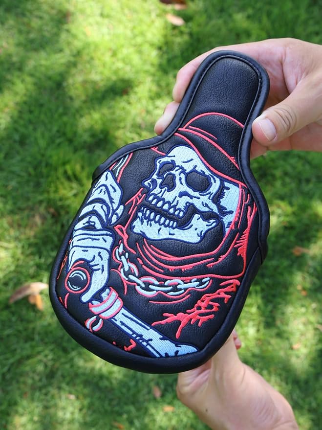 Golf Club Head Covers,1pc Mallet Putter Golf Headcovers for Woods, PU Leather with Advanced Embroidery for Most Brands