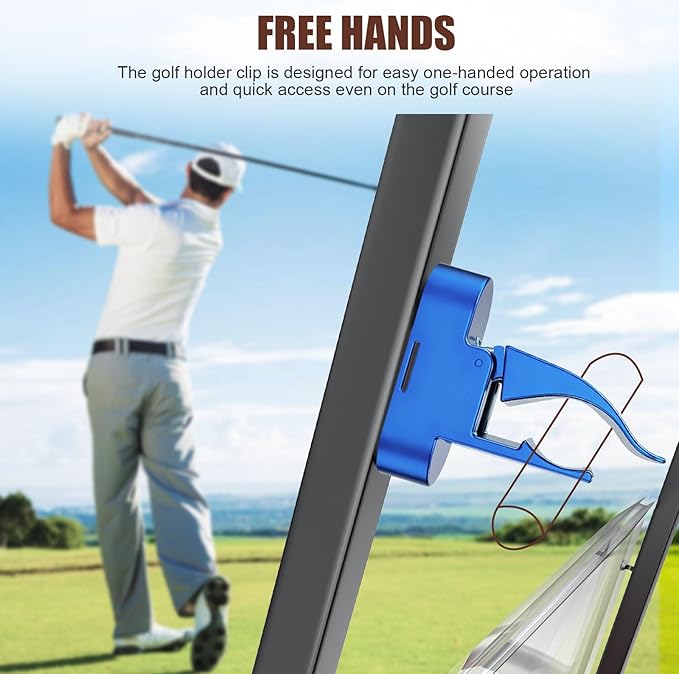 Lunira Universal Magnetic Holder for Golf Carts, Single-Handed Operation, Equipped with Powerful Magnets and Non-Slip Straps, Scratch-Resistant, Comes with a Gift Box, for Golfers