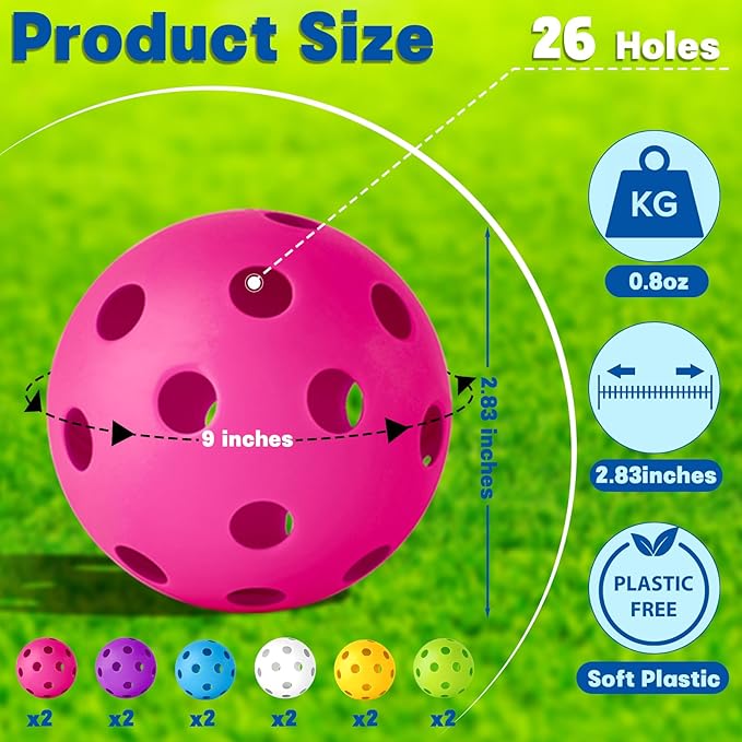 Coopay 12/50/100 Pack Baseball Practice Balls Plastic Training Balls Lightweight Hollow Softballs with a Drawstring Bag for Hitting, Baseball Training Indoor Outdoor Use