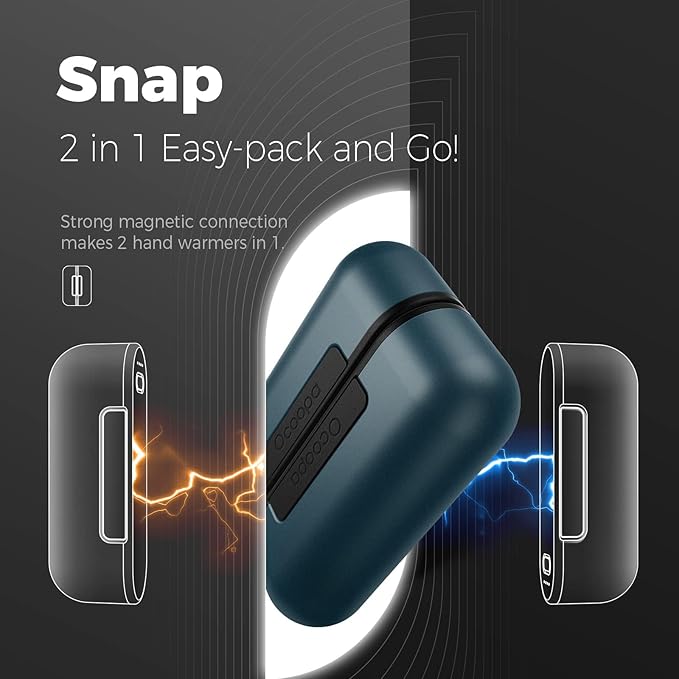 OCOOPA Hand Warmers Rechargeable 2 Pack, Magnetic Electric Handwarmer, 16 Hrs Warmth 4 Levels Heat Up to 145℉, USB-C Portable Charger 10000mAh, Raynauds, Golf, Tech Gifts for Men, Union UT2s(MagTwins)