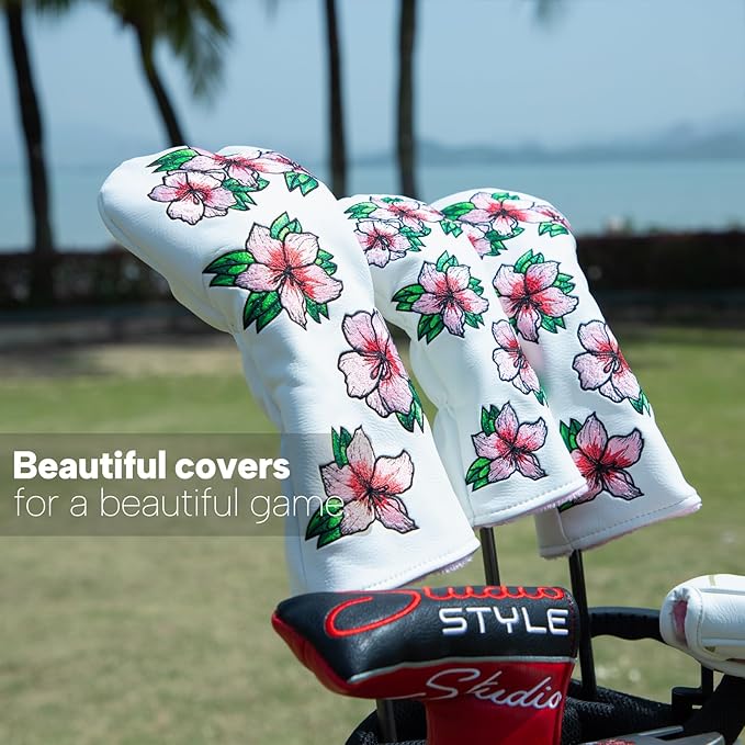 Golf Headcovers Embroidery Driver Cover Fariway Wood Headcover Hybrid Head Covers Leather Golf Club Covers for Most Brand