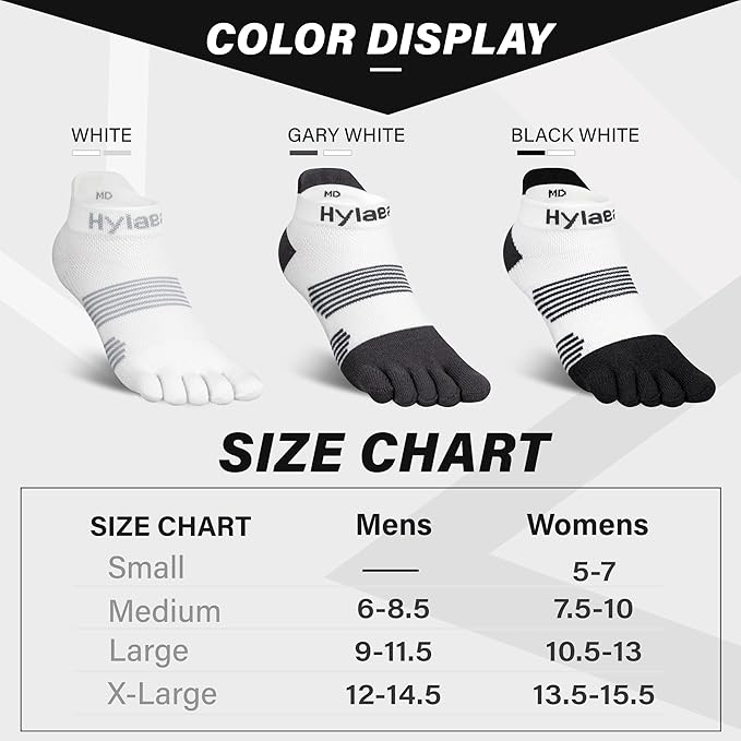 Hylaea No Show Running Athletic Anti-Blister Wicking Coolmax Socks, Seamless Anti-odor