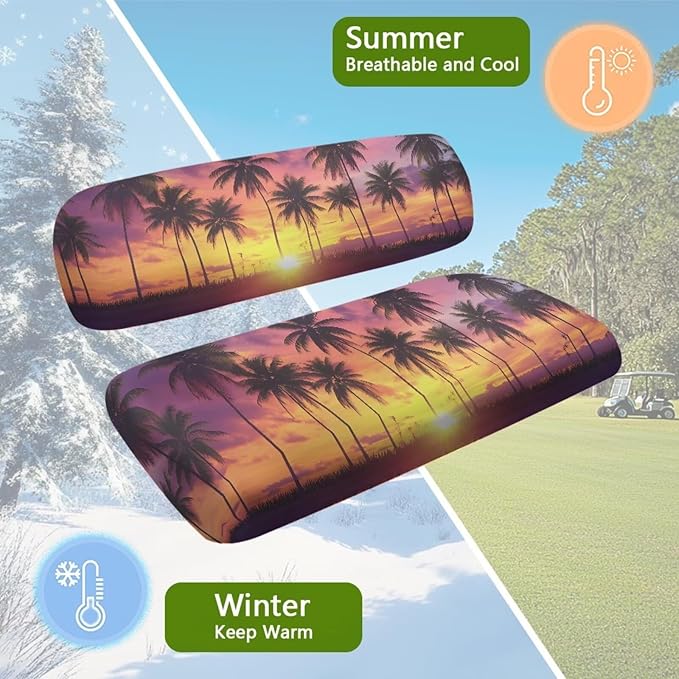 Fashion Print Golf Cart Seat Covers 2 Passenger Golf Cart Backrest Cover Golf Cart Seat Towel Gift for Friends