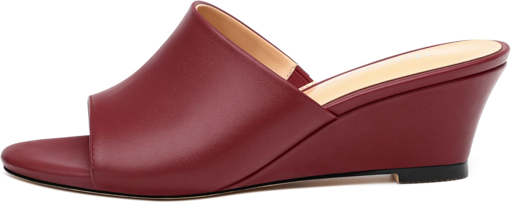 Wedge Sandals for Women Open Toe Wedge Heels Womens Matte High Heel Sandal Round Toe Heeled Wedge Sandals Slip on Casual shoes 2 inch