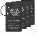 4 Personalized Metal Luggage Tags for Suitcase, Laser Engraved with Text and Logo, Custom Aluminum Name Tags with Stainless Steel Ring, for Travel, Golf Bag, and Baggage (Black)