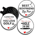 Wolf Golf Towels Golf Ball Marker Hat Clip Gift Set | Best Husband by Par or Best Boyfriend by Par | | 1 Magnetic Clip + 3 Ball Markers | Golf Accessories for Men