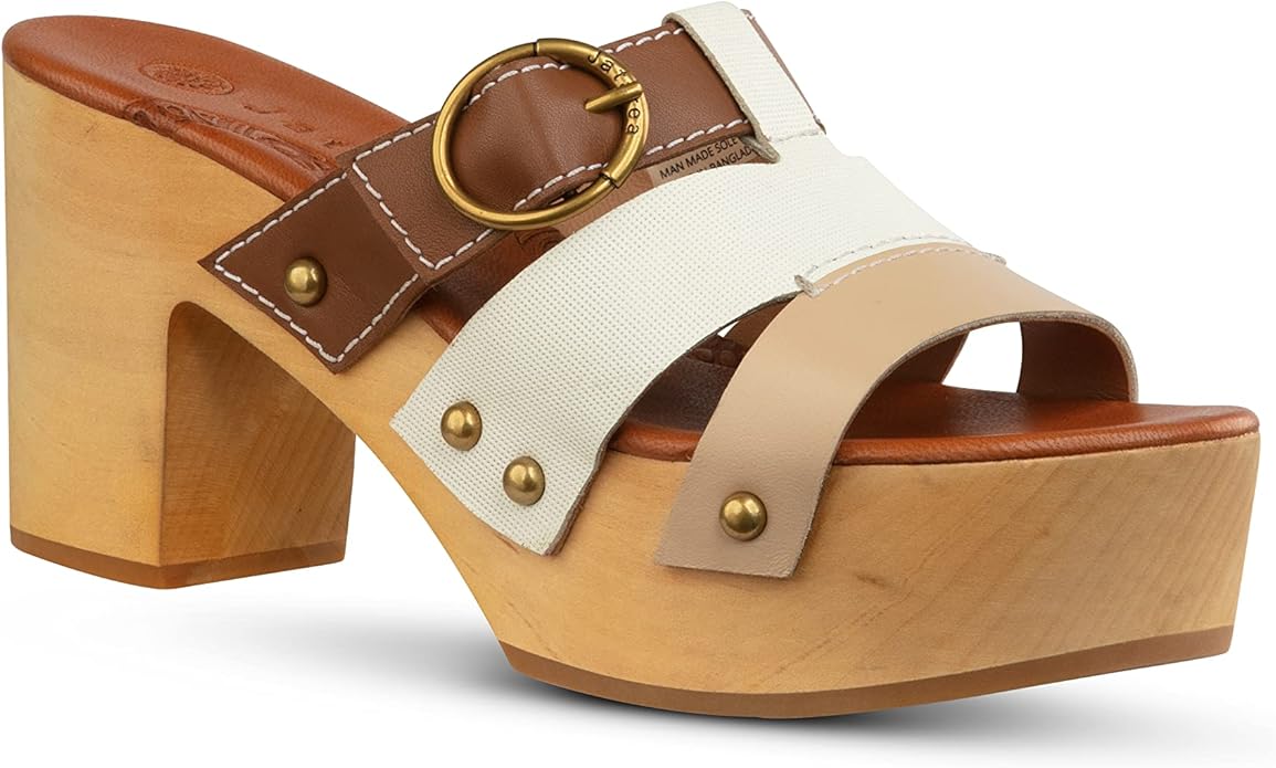 JATAREA Leather Wedge Sandals for Women | Women's Sandals Perfect for Summer