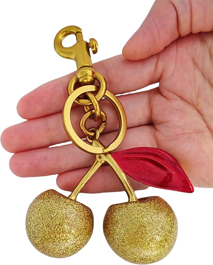 Cherry Bag Charm Purse Handbag Charm Cherry Car Accessories KeyChain Gift for Women Mothers Day Christmas Valentine