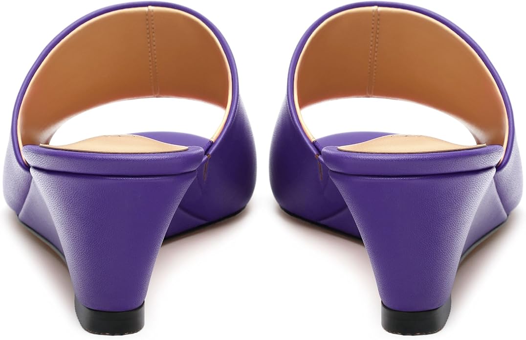 Wedge Sandals for Women Open Toe Wedge Heels Womens Matte High Heel Sandal Round Toe Heeled Wedge Sandals Slip on Casual shoes 2 inch