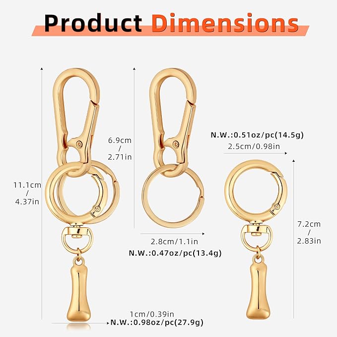 Gold Bubble Heart, Cherry, Bow & More Designs Letter Initial Keychain Bag Charms – Cute Purse Charms for Handbags
