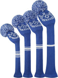 Scott Edward Knit Wood Golf Club Head Covers 4 Pieces Knitted Item Fit Over Well Driver Wood(460cc) Fairway Wood and Hybrid(UT)