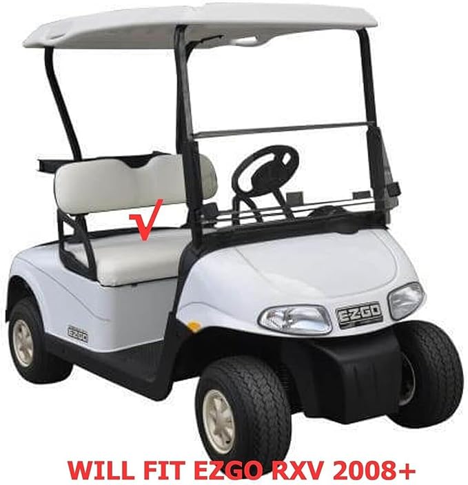 Huskey Parts Company 2PCS Charcoal Gray Golf Cart Front Seat Cover Diamond Stitching for EZGO RXV 2008-UP, Marine Grade Vinyl, Custom Fit, Staple On