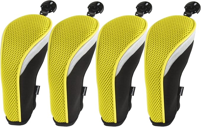 Andux Mesh Golf Hybrid Club Head Covers with Dial Number Tags, 4pcs/set