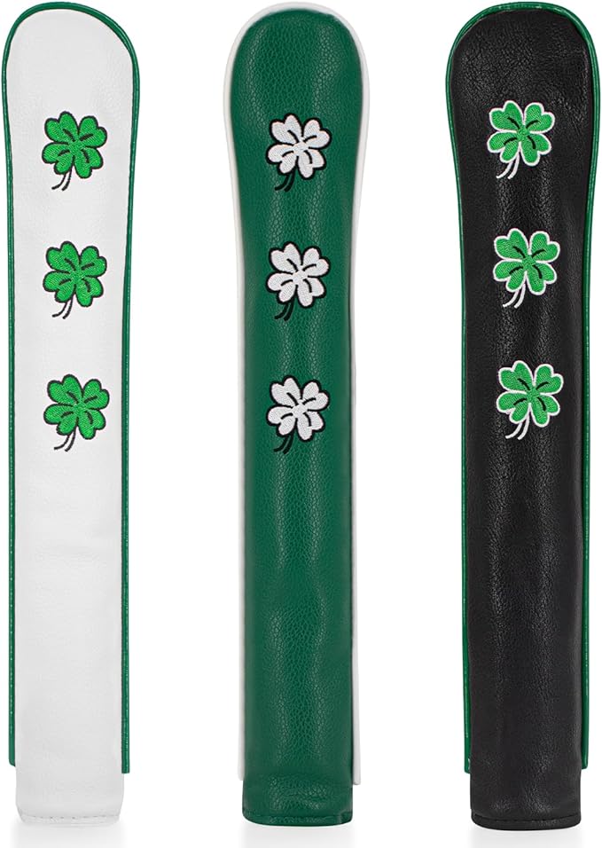 Golf Alignment Stick Cover Premium Leather Perfect Cover for Alignment Sticks Classic Blank Direction Rod Design Alignment Sticks Holder Golf Club Protector.