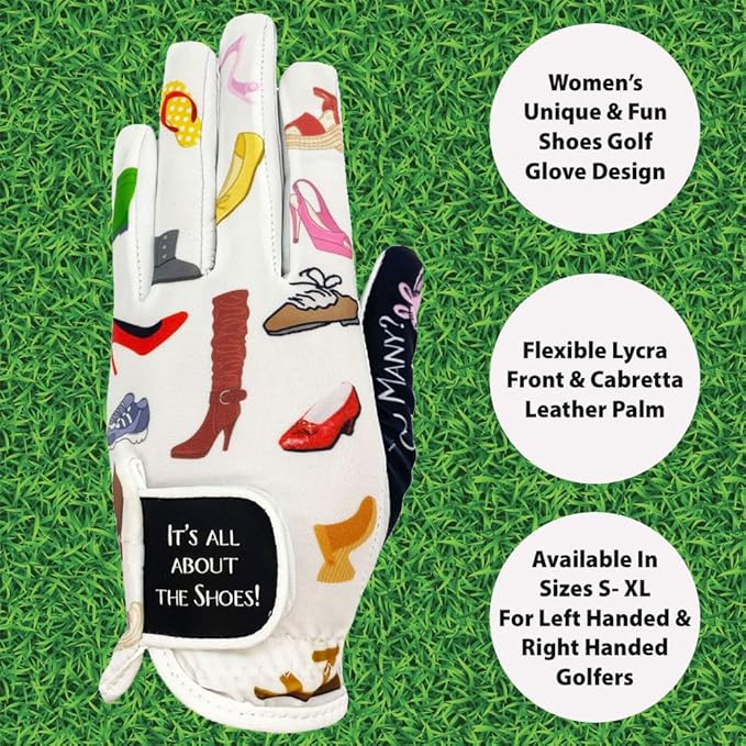 Giggle Golf Women's Golf Glove - Adjustable Strap, Left Hand Gloves for Women