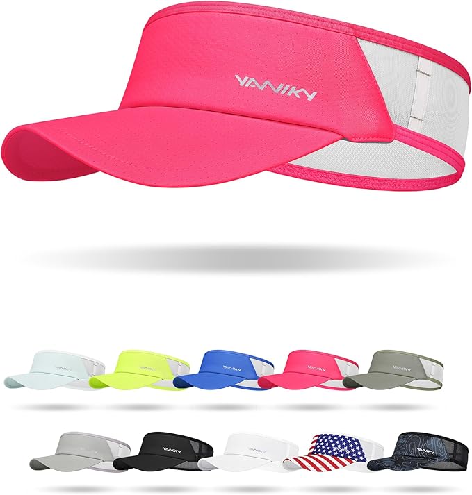 Sports Sun Visor Hats for Women Men Lightweight Breathable Cooling Stretchy Visors Foldable UPF 50+ for Running Tennis Golf