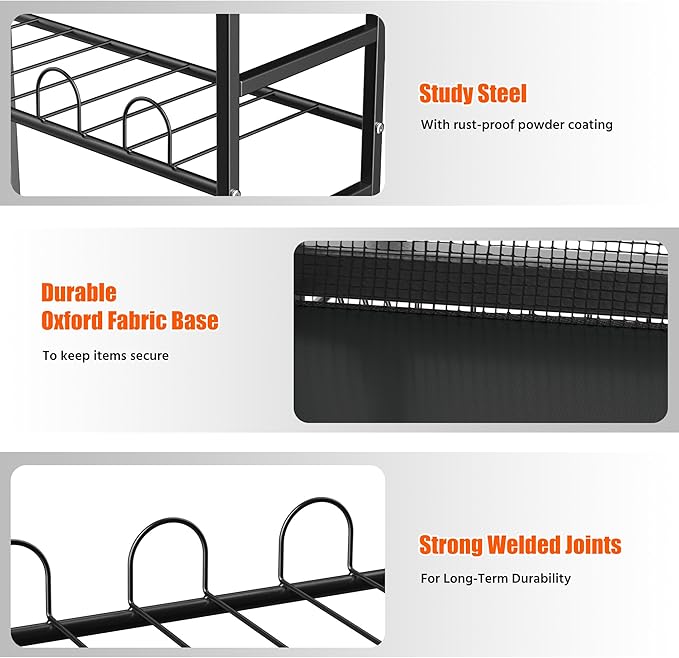 Ultrawall Golf Storage Organizer, Golf Bag Storage Stand for Garage, Golf Equipment Rack with Wheels Fits 2 Golf Bags and Golf Equipment Accessories