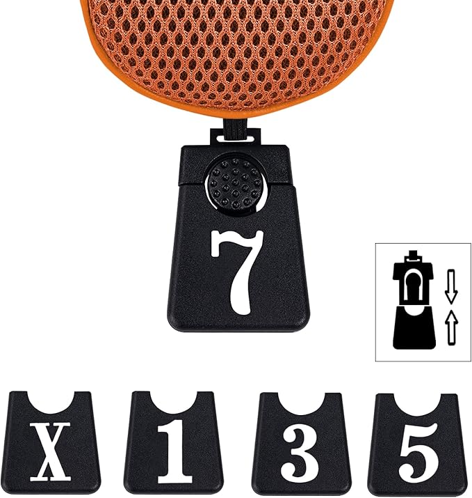 Andux 5pcs/Set Mesh Golf 460cc Driver Fairway Wood Club Head Covers Long Neck with No. Tags