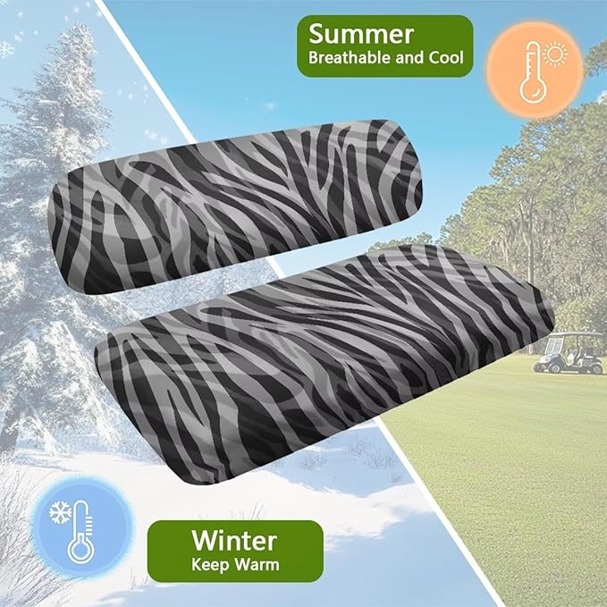 Golf Cart Seat Covers, Universal Fit & Nonskid Bottom Fits for Club Car 2 Person Seats Golf Carts
