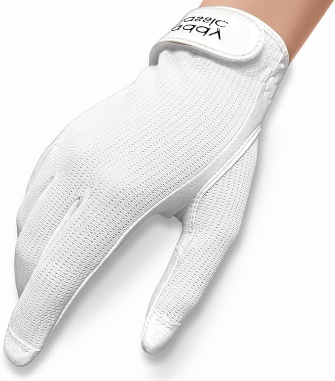 Caddy Classic Ladies Golf Glove Women | Various Stylish Mesh Design for High Breathability | Womens Golf Gloves Left Hand & Right Hand | Premium Leather Construction for Comfortable Fit