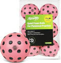 Silent Pickleball Balls, 6 Pack of Quiet Foam Ball for Indoor & Outdoor Pickle Ball Practice, Noise Reducing Soft Pickleball Practice Balls with 40 Simulated Concave Holes