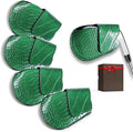 Magnetic Golf Iron Head Covers Set of 5 – Premium Crocodile-Embossed PU Leather Headcovers, Ventilation Design Keeps Clubs Dry | Easy On/Off, Fits All Irons | Unique Golf Gift for Men & Women