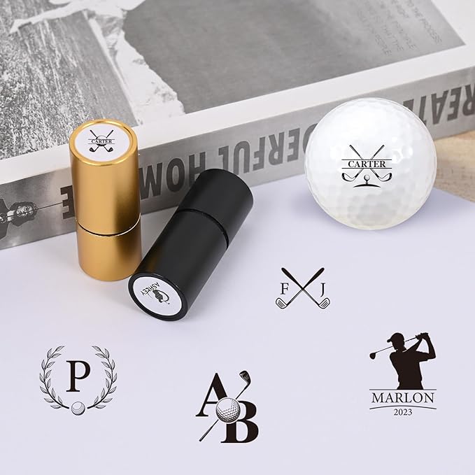 Custom Golf Ball Stamp - Personalized Golf Balls Marker Stamp with Monogram Design - Waterproof Logo Golf Ball Stamper Golf Accessories - Customized Father's Christmas Birthday Gift for Dad Son