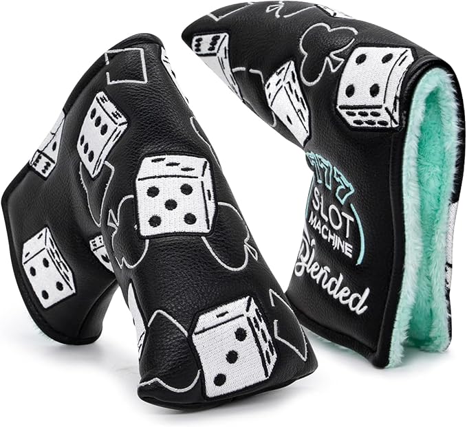 Golf Club Covers Lucky 777 Blade Putter Headcover Golf Driver Covers Fairway Wood Headcover Hybrid Head Cover Blade Putter Cover Leather 3 Wood Headcovers Golf Headcovers for All Brand