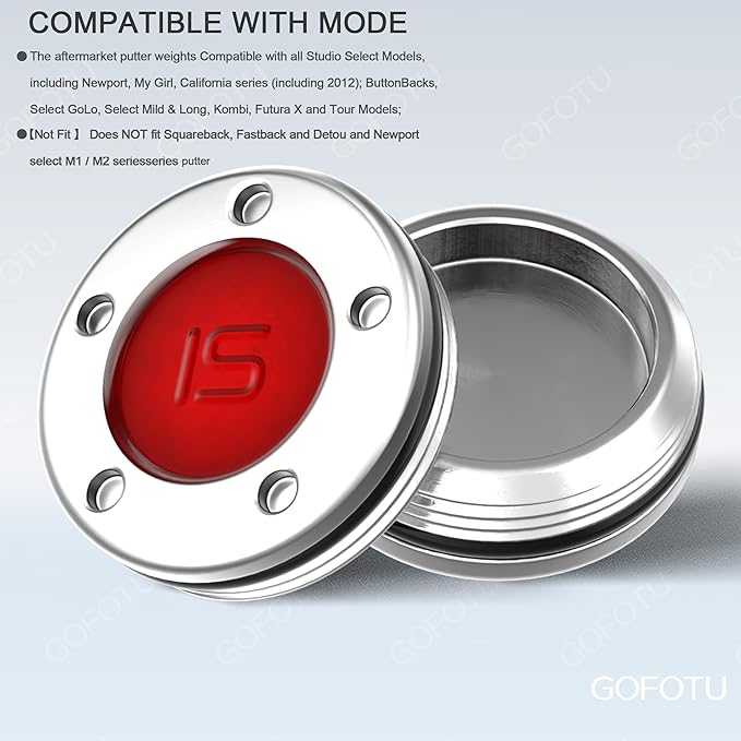 2pcs 5g-40g Golf Custom Weights Compatible with Titleist Scotty Cameron Golf Club Putters Newport Red (2PCS 15g(Doesn't include Wrench))