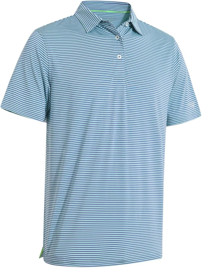 Golf Shirts for Men Dry Fit Short Sleeve Print Performance Moisture Wicking Polo Shirt