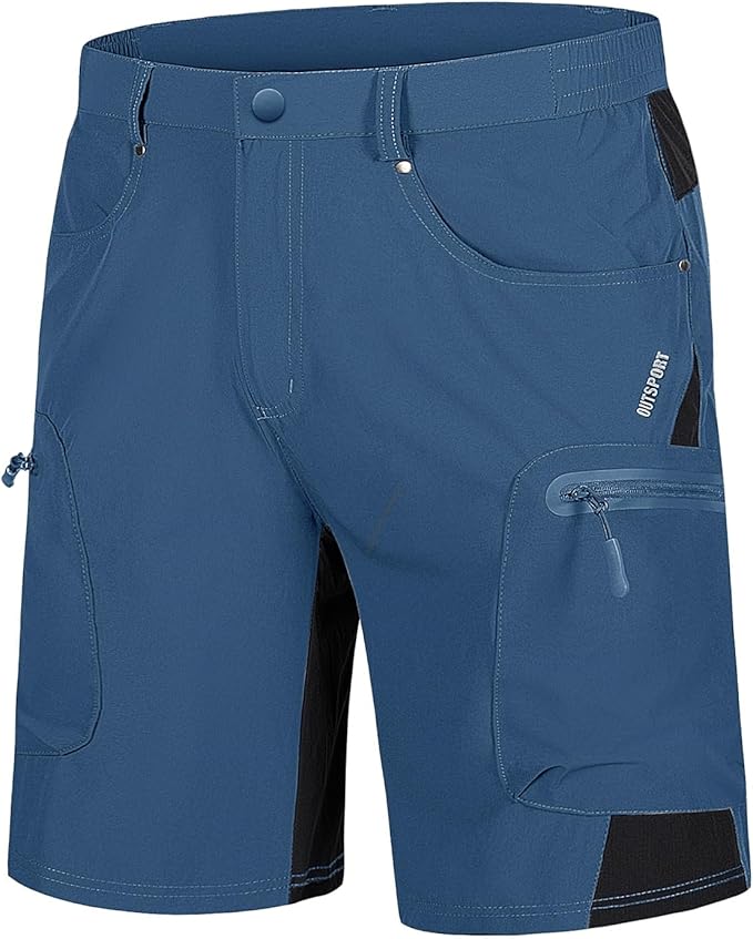 TACVASEN Men's Hiking Cargo Shorts 10" with Zipper Pockets Quick Dry Casual Stretch Golf Work Short Outdoor Summer