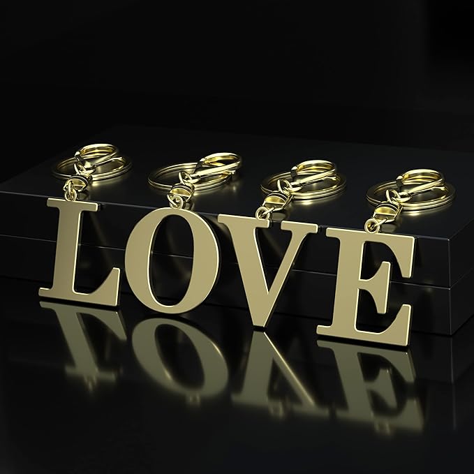 Stainless Steel Gold Letter A-Z Keychain for Women Men, Initial Letter Pendant with Key Ring, Charms for Key Backpack Bag