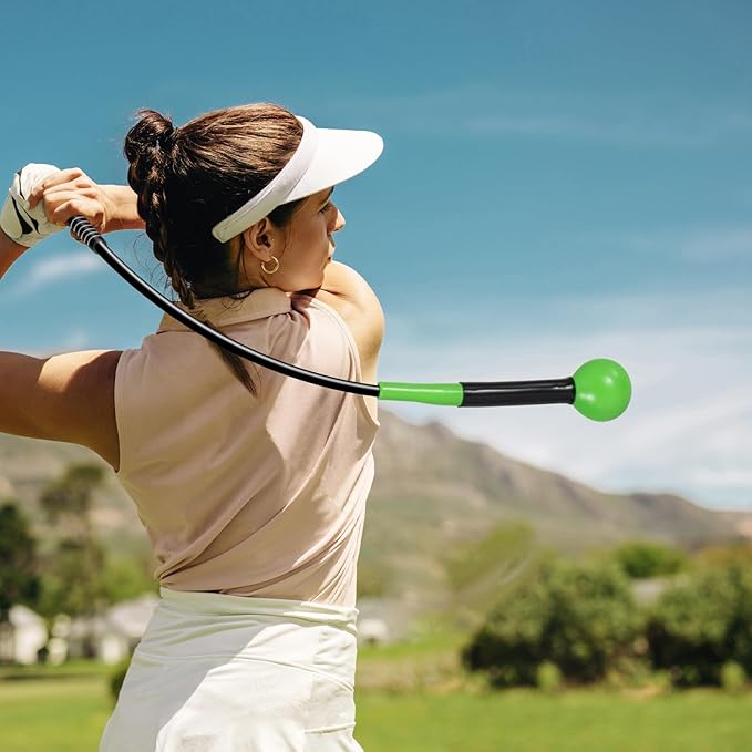 GYMAX Golf Swing Trainer, Warm-Up Stick with Grip Trainer for Rhythm, Balance, Tempo & Strength, Right Handed Swing Speed Training Aid, Weighted Golf Club for Indoor Practice