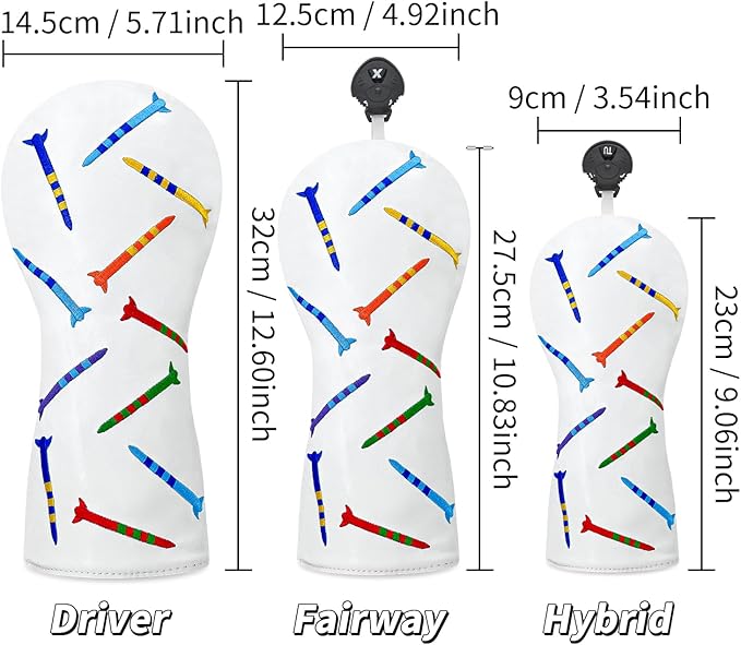 Colorful Nails Style Golf Half Mallet Putter Cover Headcover, Golf Putter Club Cover Magnetic Golf Head Covers Headcovers Club Protective Equipment