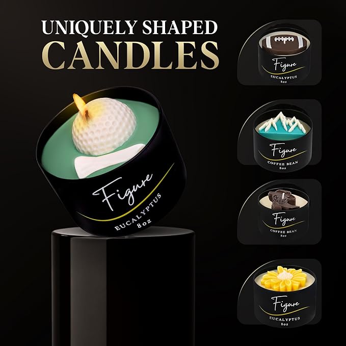 All-Natural Golf Candle – Eucalyptus Scent | Hand-Poured in The USA | Beeswax & Soy Wax | Essential Oils | 100% Beeswax Wick | Premium Gift Box | Candle Gifts for Men & Women| Aromatherapy Benefits