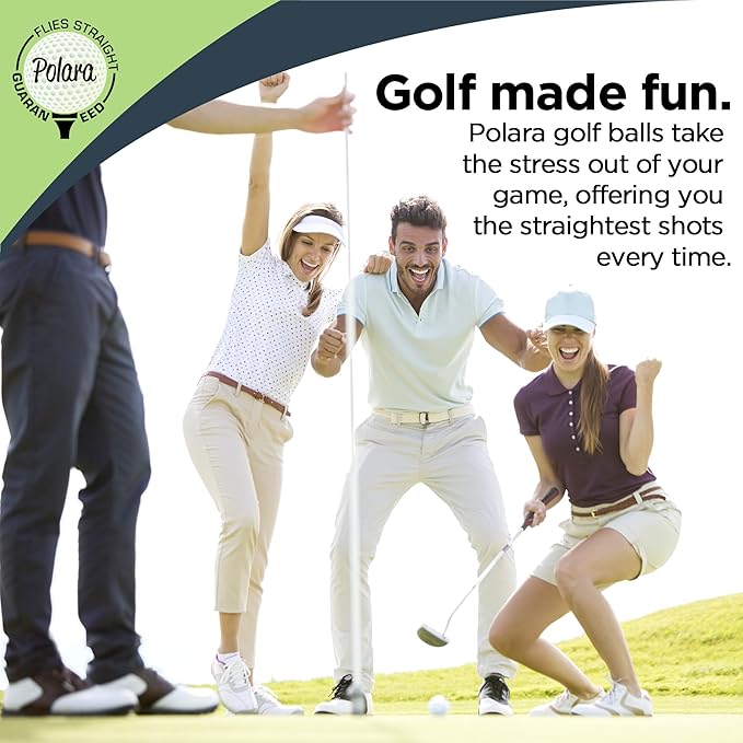 Polara Golf Self-Correcting Golf Balls – Soft Feel, Anti-Slice & Hook Correction, Exceeds USGA Limits, Dimple Pattern, High-Performance Balls for Men & Women