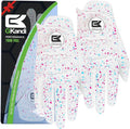 Golf Gloves Men Right Handed Golfer Left Hand Leather Stylish Value 2 Pack with Ball Marker, Mens Golf Glove All Weather Grip, Size Small Medium ML Large XL