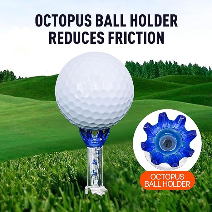 Golf Tee with String, 4Pcs Portable Spring Golf Practice Tees Magnetic Support for Driving Range and Practice Mat Golf Tees Unbreakable Magnet Tee Rubber Tee Indoor Outdoor