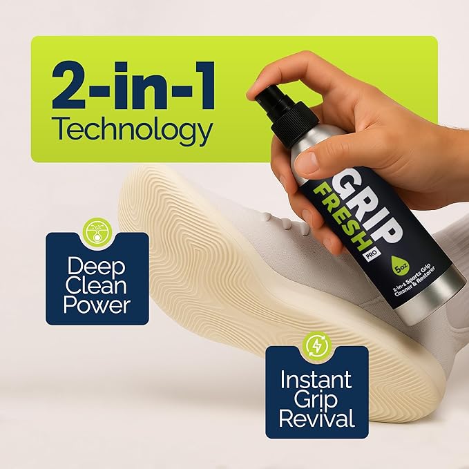 Grip Spray – 2-in-1 Golf Club Cleaner & Restorer for Basketball Shoe Soles, Soccer Gloves, Baseball Bats, Tennis & Pickleball – 5oz