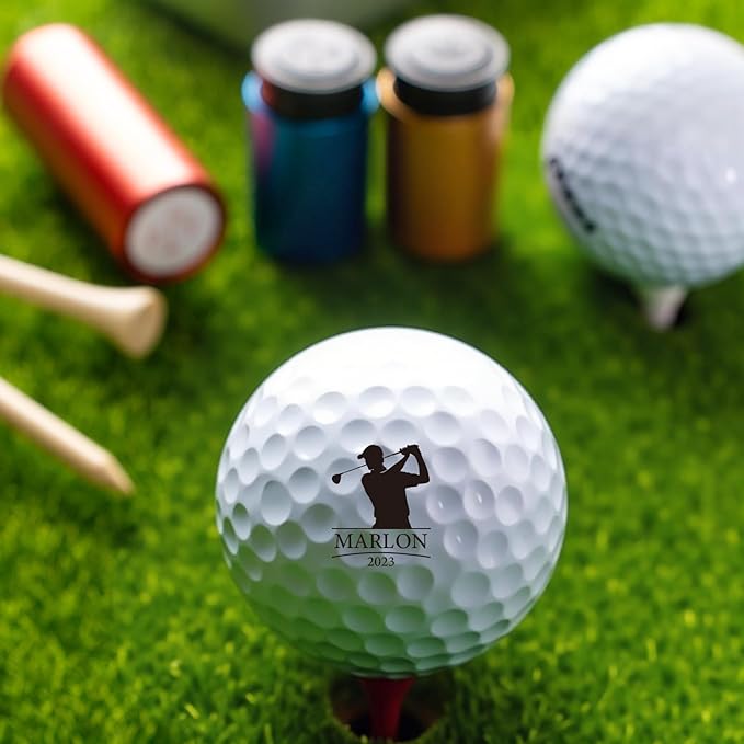 Custom Golf Ball Stamp - Personalized Golf Balls Marker Stamp with Monogram Design - Waterproof Logo Golf Ball Stamper Golf Accessories - Customized Father's Christmas Birthday Gift for Dad Son